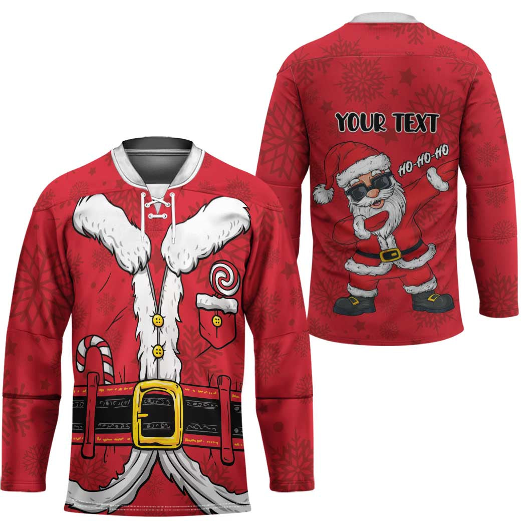 Personalized Santa Costume Hockey Jersey Funny Christmas - Wonder Print Shop