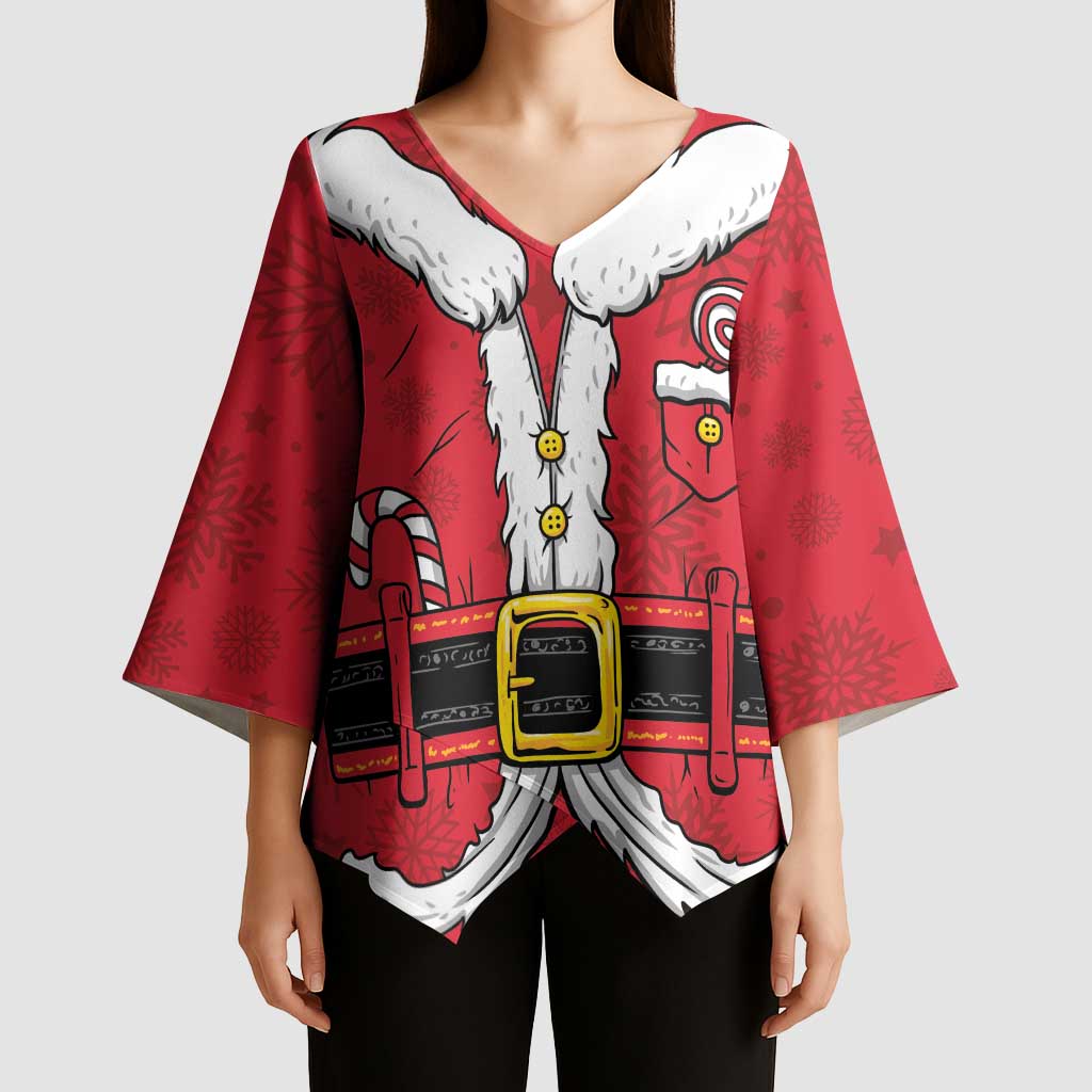 Personalized Santa Costume Kimono Sleeve Blouse Funny Christmas - Wonder Print Shop
