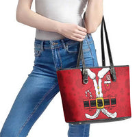 Santa Costume Leather Tote Bag Funny Christmas - Wonder Print Shop