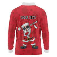 Personalized Santa Costume Long Sleeve Polo Shirt Funny Christmas - Wonder Print Shop