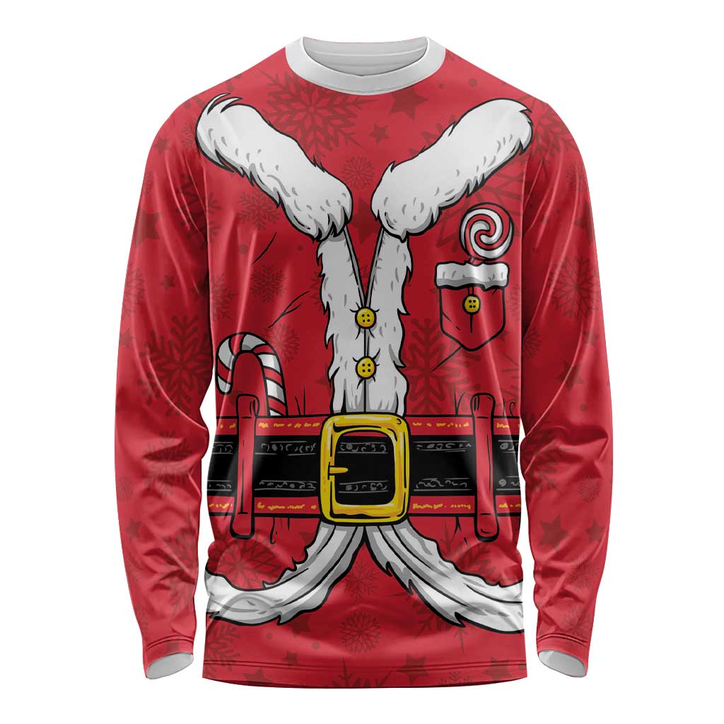Personalized Santa Costume Long Sleeve Shirt Funny Christmas - Wonder Print Shop