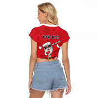 Personalized Santa Costume Raglan Cropped T Shirt Funny Christmas - Wonder Print Shop