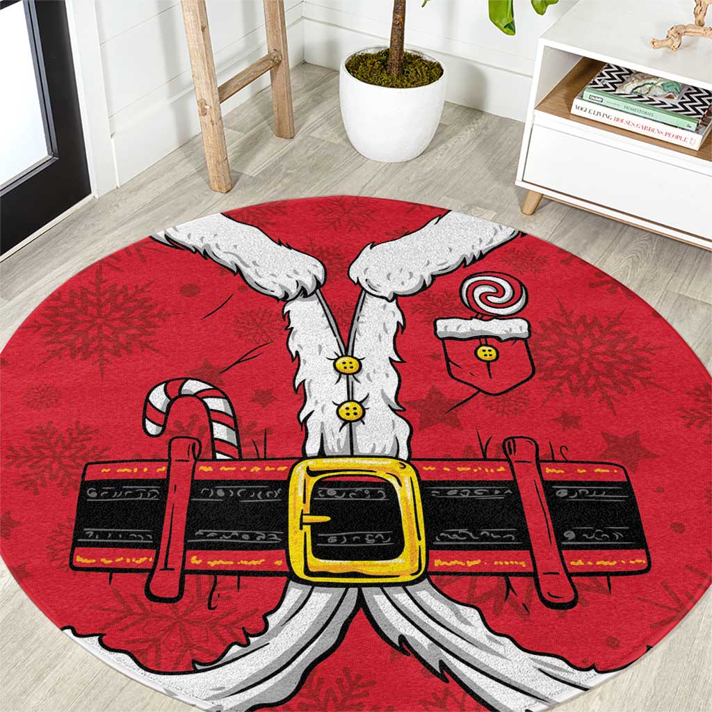 Santa Costume Round Carpet Funny Christmas - Wonder Print Shop