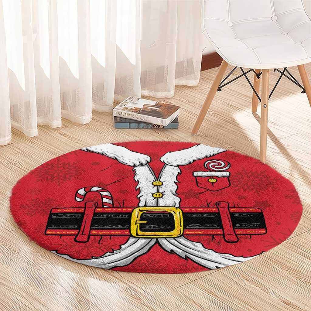 Santa Costume Round Carpet Funny Christmas - Wonder Print Shop