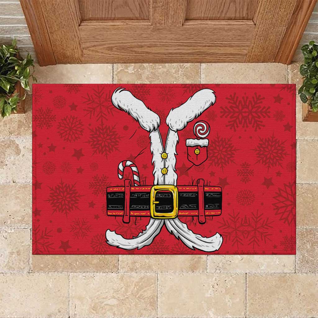 Santa Costume Rubber Doormat Funny Christmas - Wonder Print Shop