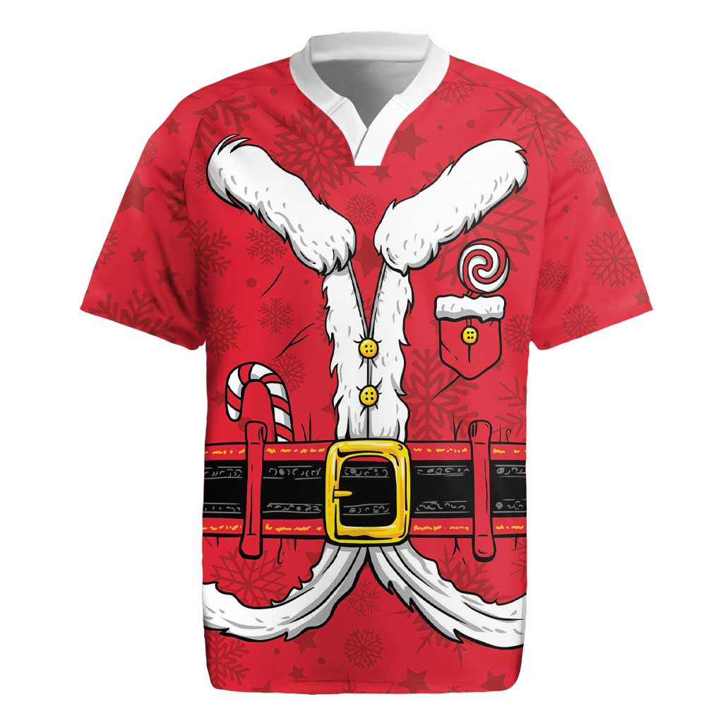 Personalized Santa Costume Rugby Jersey Funny Christmas - Wonder Print Shop