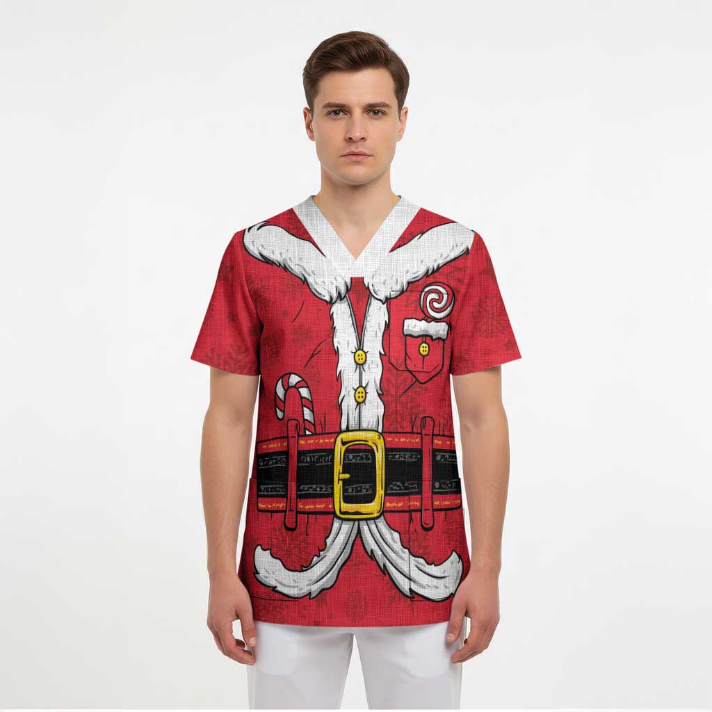 Personalized Santa Costume Scrub Top Funny Christmas - Wonder Print Shop