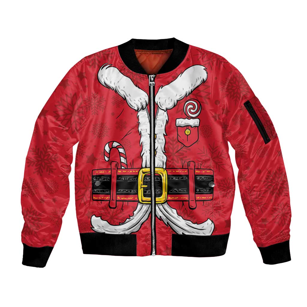 Personalized Santa Costume Sleeve Zip Bomber Jacket Funny Christmas - Wonder Print Shop