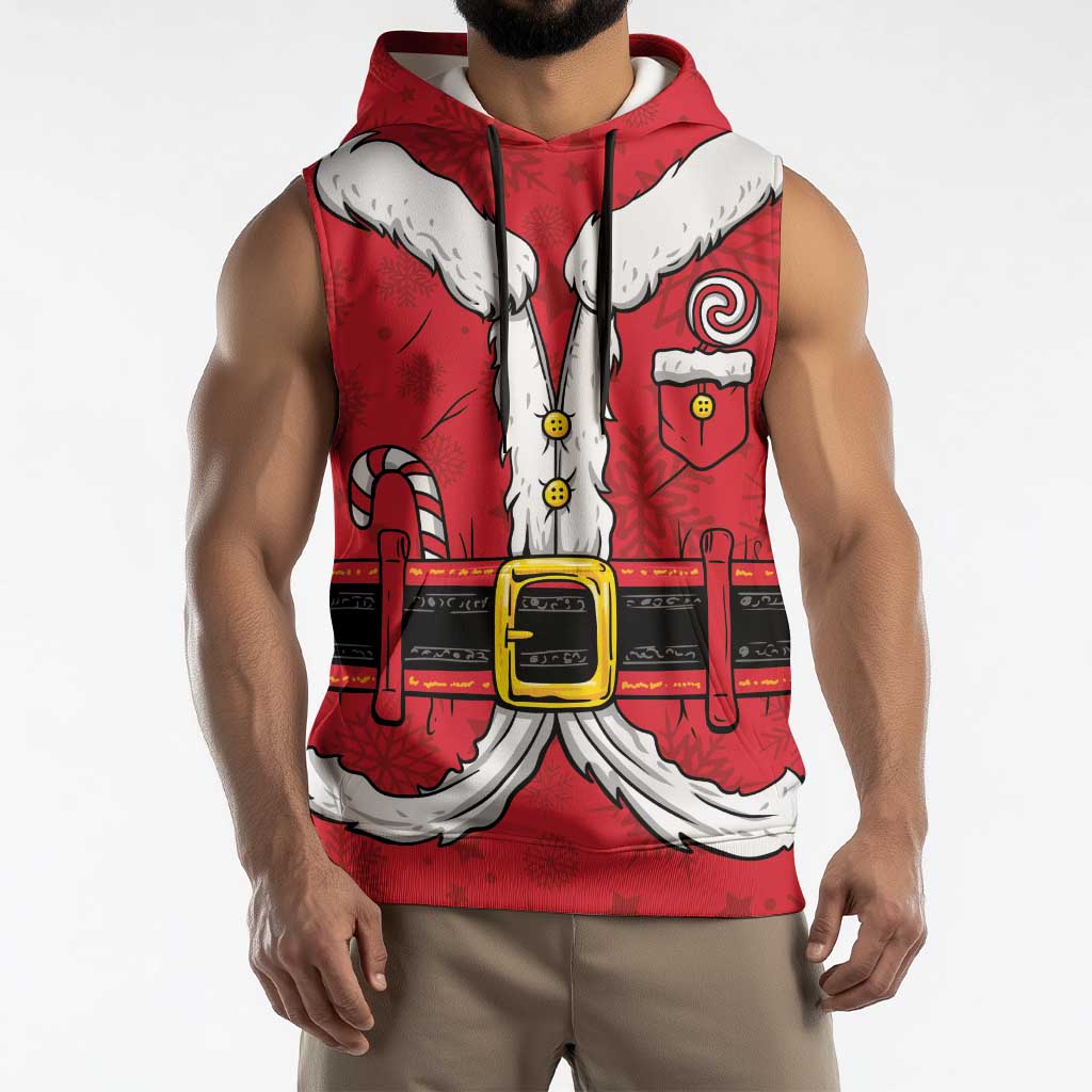 Personalized Santa Costume Sleeveless Hoodie Funny Christmas - Wonder Print Shop