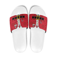 Santa Costume Slide Sandals Funny Christmas - Wonder Print Shop