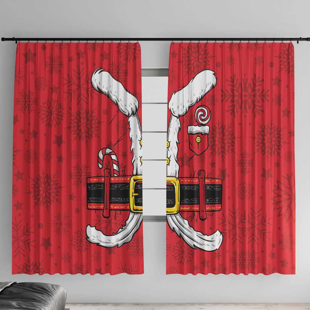 Santa Costume Window Curtain Funny Christmas - Wonder Print Shop