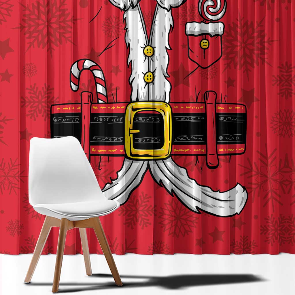 Santa Costume Window Curtain Funny Christmas - Wonder Print Shop
