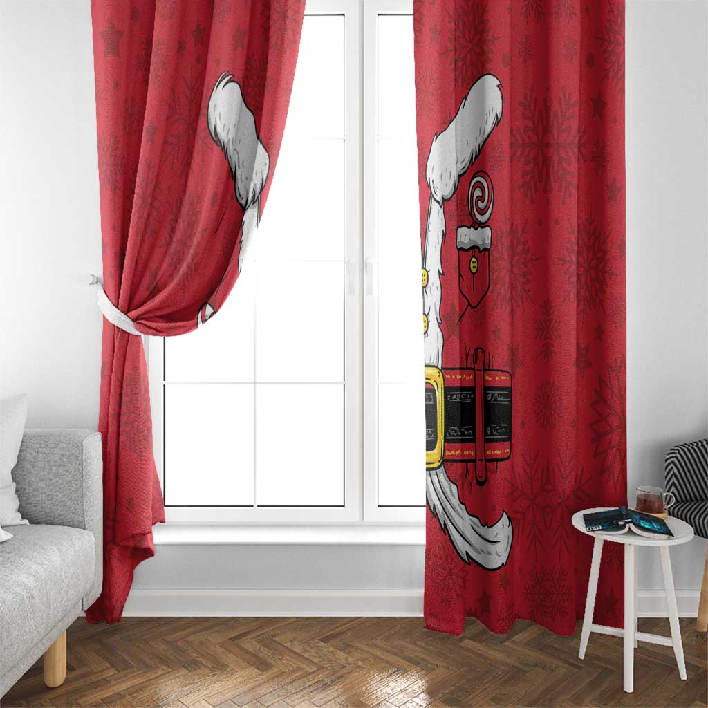 Santa Costume Window Curtain Funny Christmas - Wonder Print Shop
