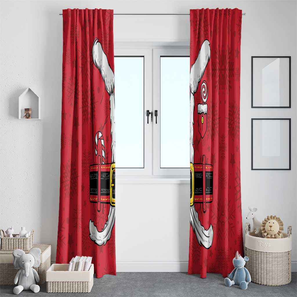 Santa Costume Window Curtain Funny Christmas - Wonder Print Shop