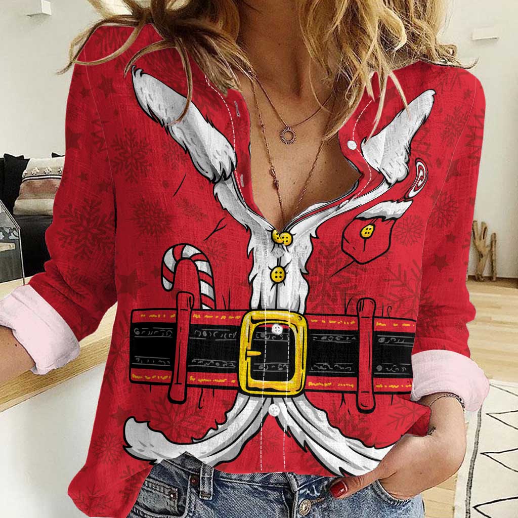 Personalized Santa Costume Women Casual Shirt Funny Christmas - Wonder Print Shop
