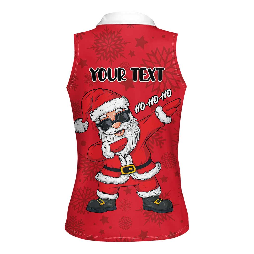 Personalized Santa Costume Women Sleeveless Polo Shirt Funny Christmas - Wonder Print Shop