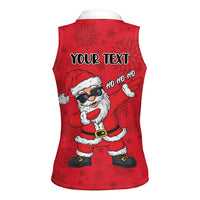 Personalized Santa Costume Women Sleeveless Polo Shirt Funny Christmas - Wonder Print Shop