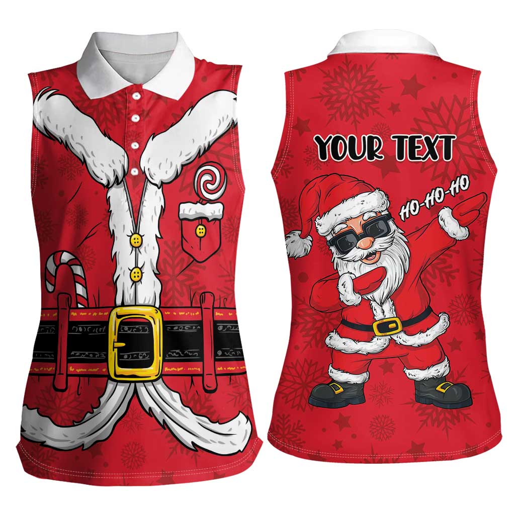 Personalized Santa Costume Women Sleeveless Polo Shirt Funny Christmas - Wonder Print Shop
