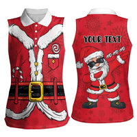 Personalized Santa Costume Women Sleeveless Polo Shirt Funny Christmas - Wonder Print Shop
