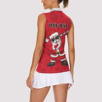 Personalized Santa Costume Women Sleeveless Polo Shirt Funny Christmas - Wonder Print Shop