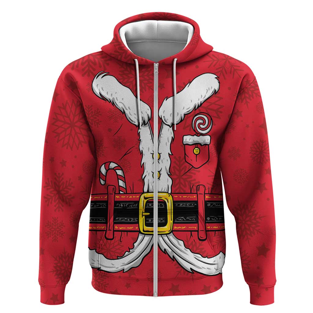 Personalized Santa Costume Zip Hoodie Funny Christmas - Wonder Print Shop