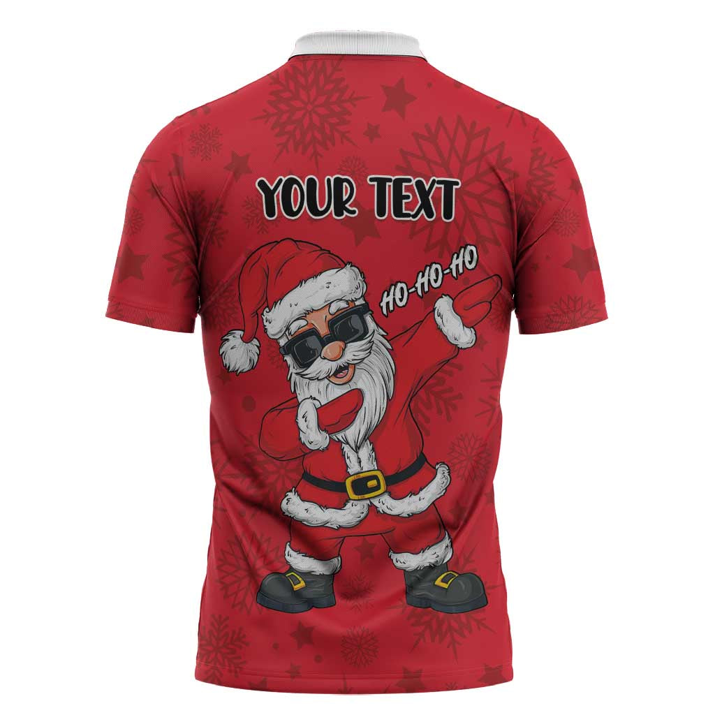 Personalized Santa Costume Zipper Polo Shirt Funny Christmas - Wonder Print Shop