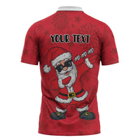Personalized Santa Costume Zipper Polo Shirt Funny Christmas - Wonder Print Shop