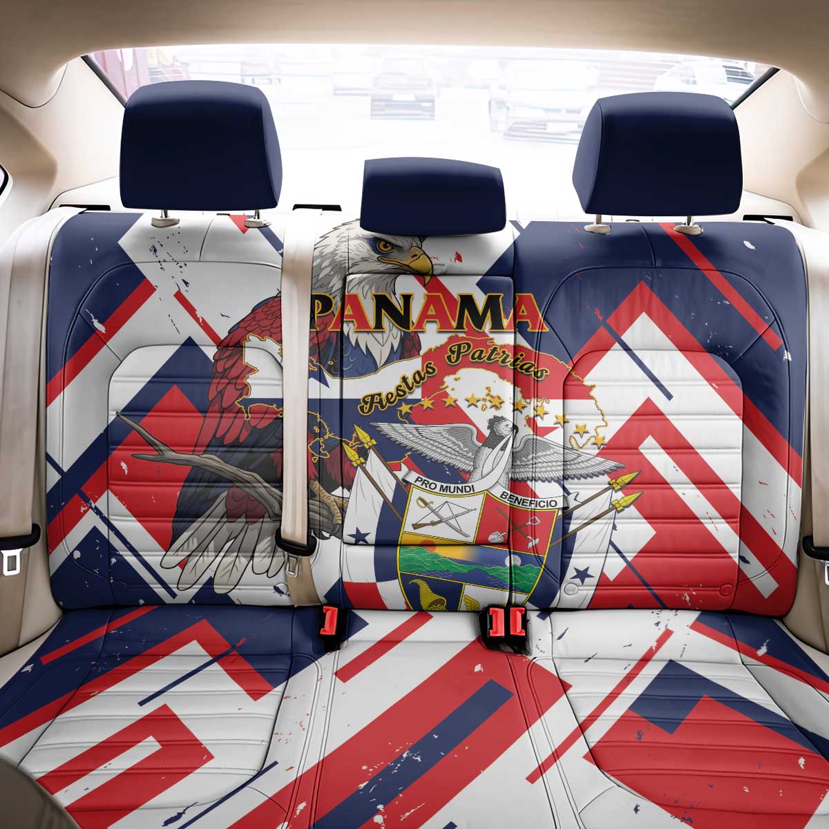 Panama Fiestas Patrias Back Car Seat Cover Pro Mundi Beneficio - Wonder Print Shop