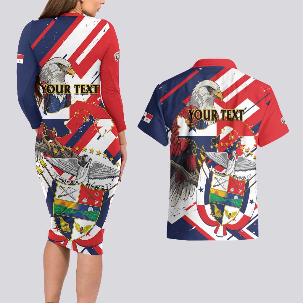 Panama Fiestas Patrias Couples Matching Long Sleeve Bodycon Dress and Hawaiian Shirt Pro Mundi Beneficio - Wonder Print Shop