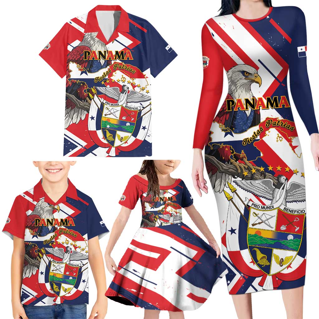 Panama Fiestas Patrias Family Matching Long Sleeve Bodycon Dress and Hawaiian Shirt Pro Mundi Beneficio - Wonder Print Shop