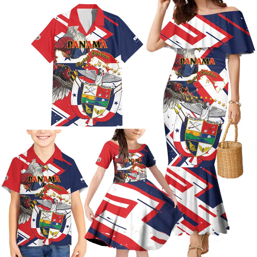 Panama Fiestas Patrias Family Matching Mermaid Dress and Hawaiian Shirt Pro Mundi Beneficio - Wonder Print Shop