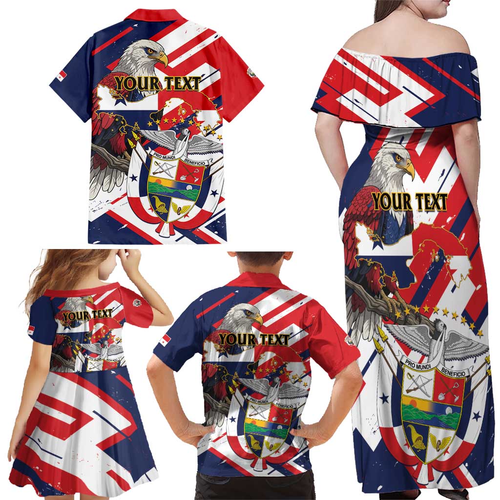 Panama Fiestas Patrias Family Matching Off Shoulder Maxi Dress and Hawaiian Shirt Pro Mundi Beneficio - Wonder Print Shop
