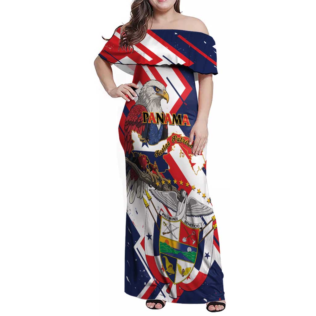 Panama Fiestas Patrias Family Matching Off Shoulder Maxi Dress and Hawaiian Shirt Pro Mundi Beneficio - Wonder Print Shop