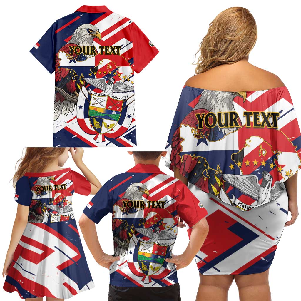 Panama Fiestas Patrias Family Matching Off Shoulder Short Dress and Hawaiian Shirt Pro Mundi Beneficio - Wonder Print Shop