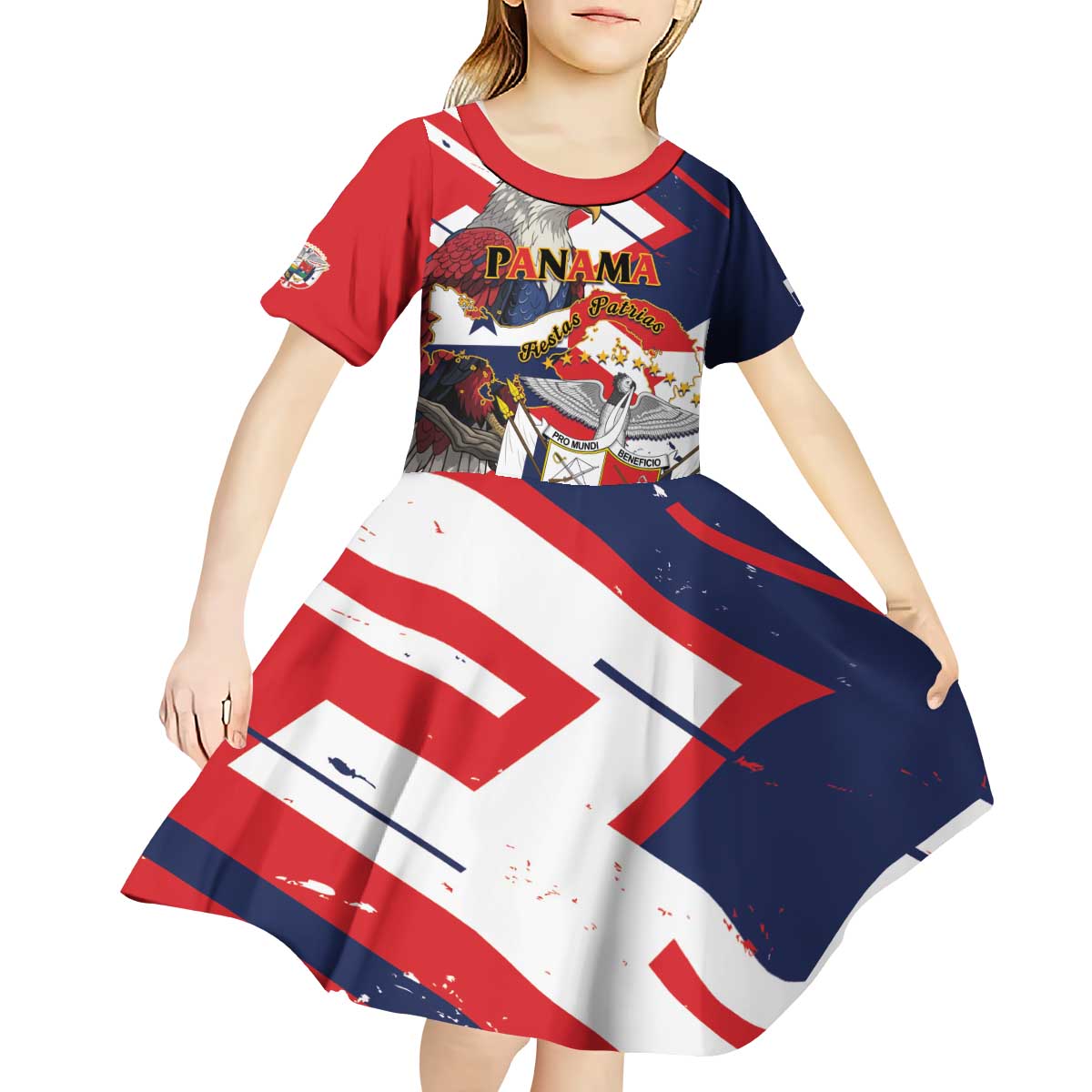 Panama Fiestas Patrias Kid Short Sleeve Dress Pro Mundi Beneficio - Wonder Print Shop