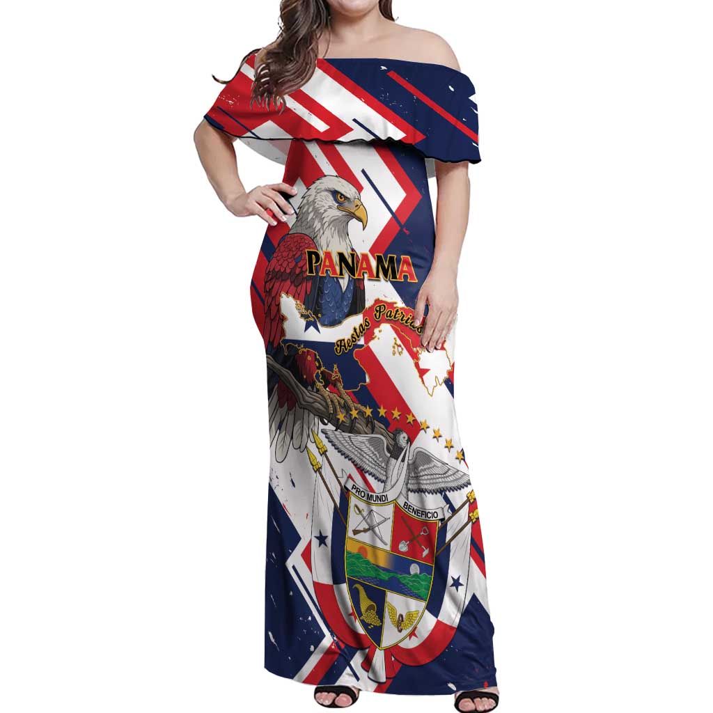Panama Fiestas Patrias Off Shoulder Maxi Dress Pro Mundi Beneficio - Wonder Print Shop