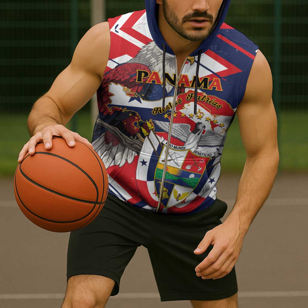 Panama Fiestas Patrias Sleeveless Zip Hoodie Pro Mundi Beneficio - Wonder Print Shop