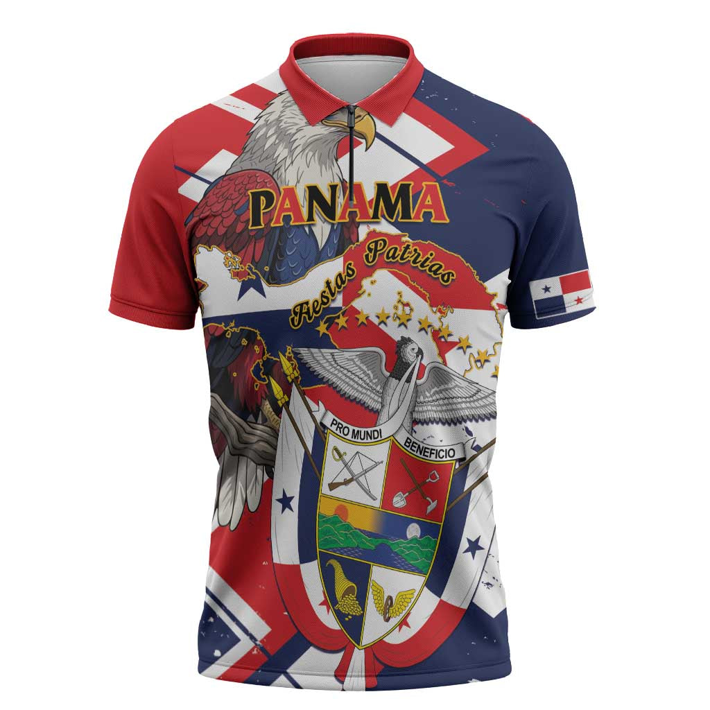 Panama Fiestas Patrias Zipper Polo Shirt Pro Mundi Beneficio - Wonder Print Shop