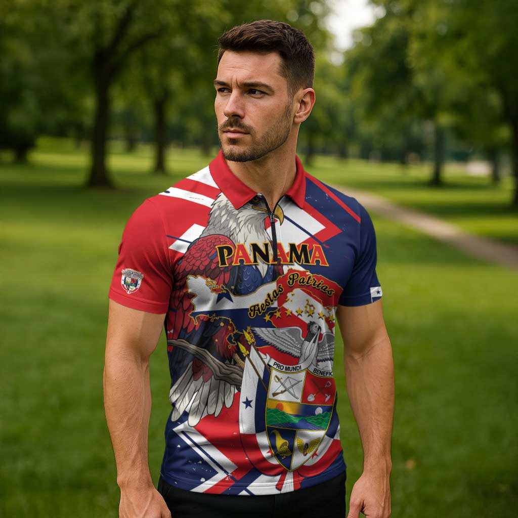 Panama Fiestas Patrias Zipper Polo Shirt Pro Mundi Beneficio - Wonder Print Shop