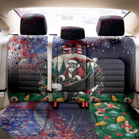USA Christmas Back Car Seat Cover Santa Claus With Eagle - Wonder Print Shop