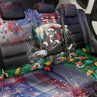 USA Christmas Back Car Seat Cover Santa Claus With Eagle - Wonder Print Shop