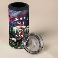 USA Christmas 4 in 1 Can Cooler Tumbler Santa Claus With Eagle - Wonder Print Shop