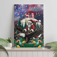 USA Christmas Canvas Wall Art Santa Claus With Eagle - Wonder Print Shop