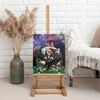 USA Christmas Canvas Wall Art Santa Claus With Eagle - Wonder Print Shop