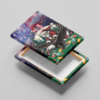 USA Christmas Canvas Wall Art Santa Claus With Eagle - Wonder Print Shop