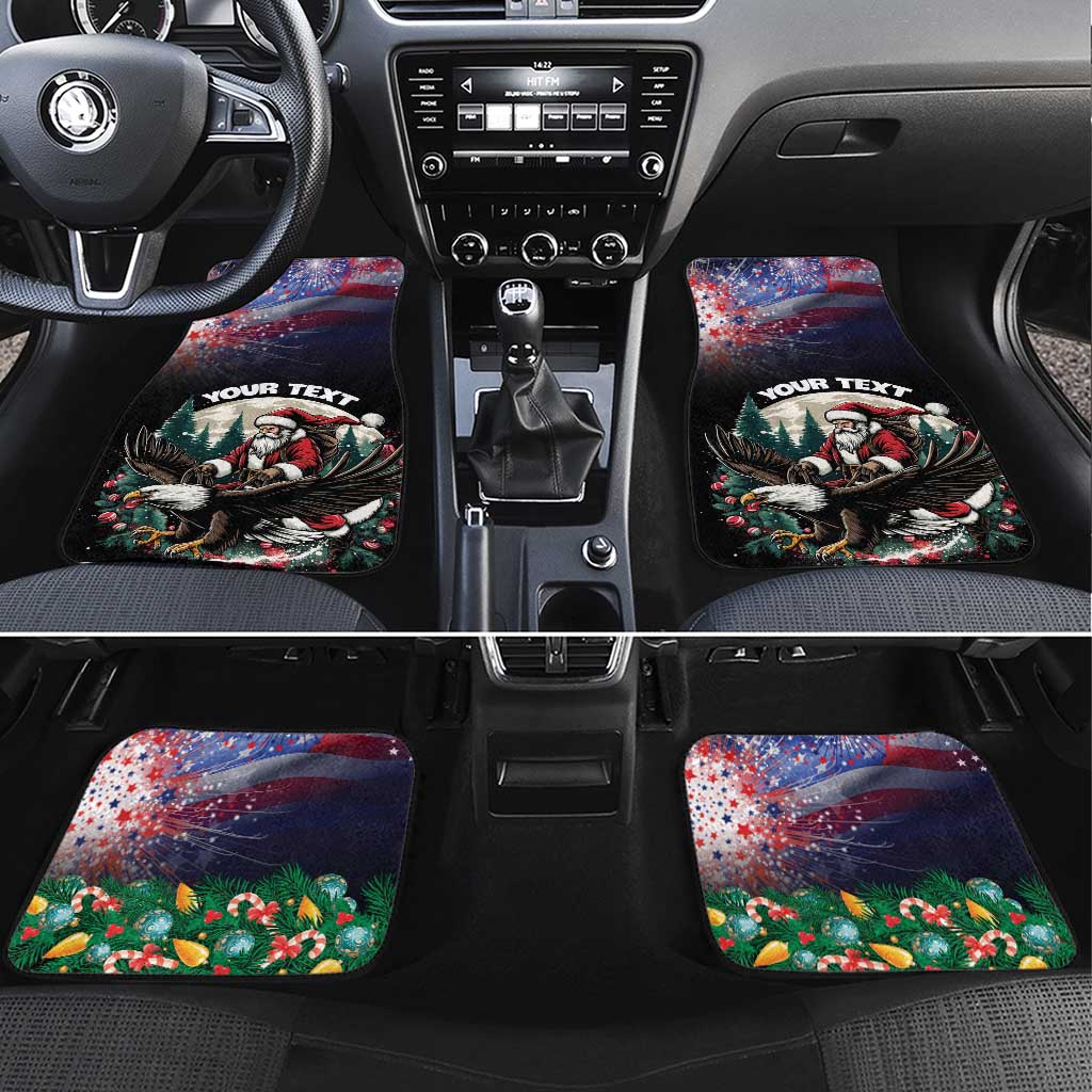 USA Christmas Car Mats Santa Claus With Eagle - Wonder Print Shop