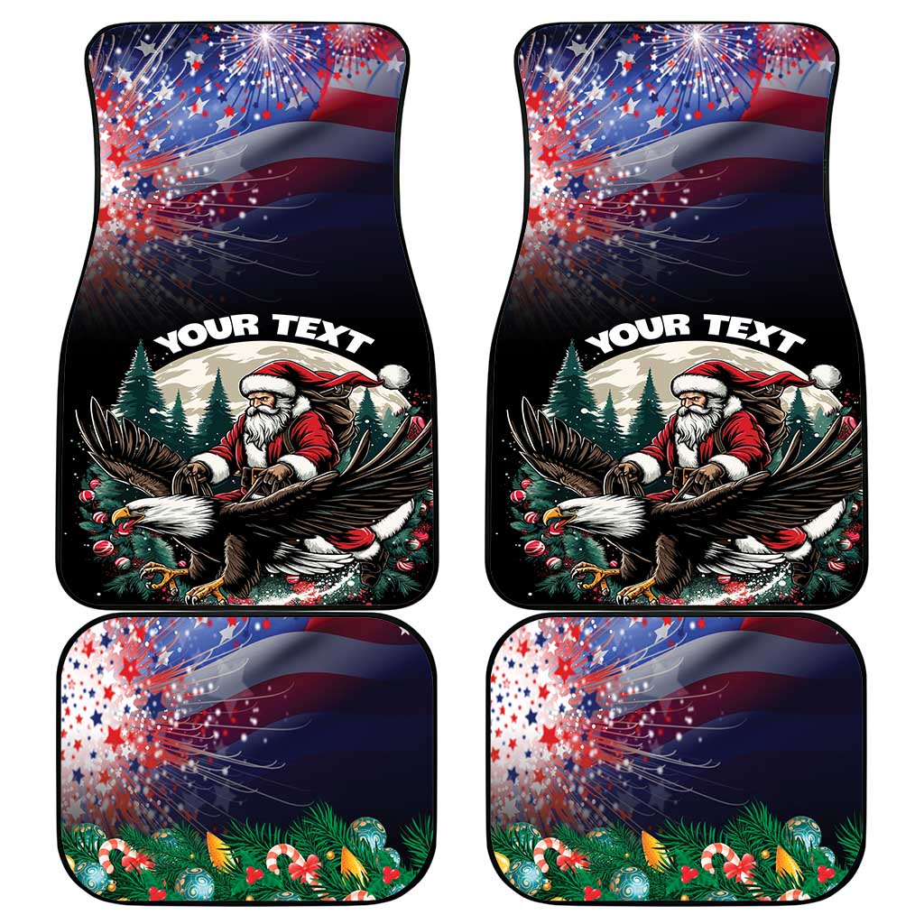USA Christmas Car Mats Santa Claus With Eagle - Wonder Print Shop