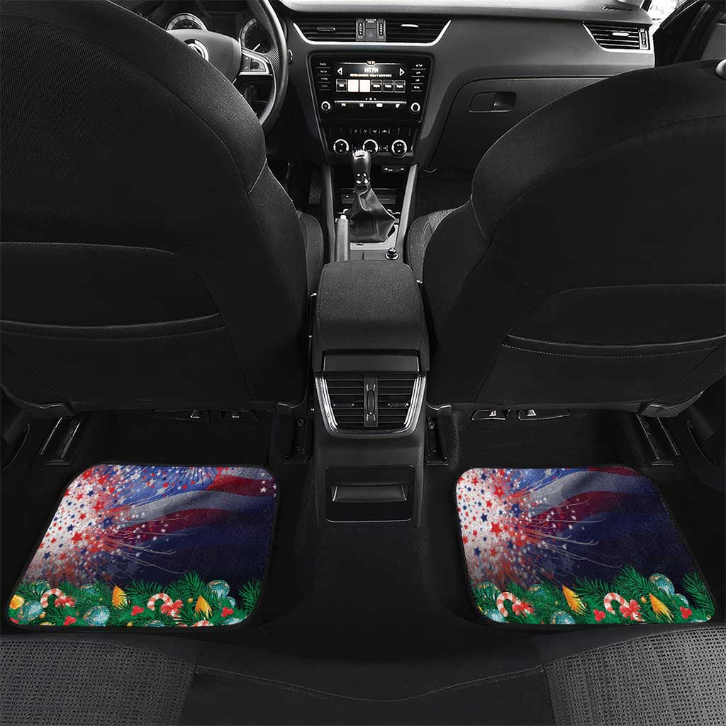 USA Christmas Car Mats Santa Claus With Eagle - Wonder Print Shop