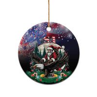 USA Christmas Ceramic Ornament Santa Claus With Eagle - Wonder Print Shop