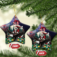 USA Christmas Ceramic Ornament Santa Claus With Eagle - Wonder Print Shop
